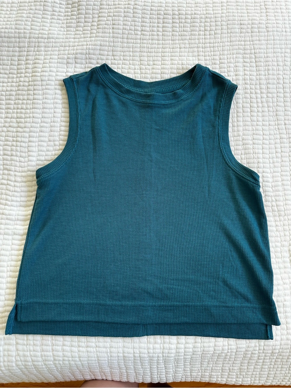 all in motion Teal Sleeveless Waffle-Knit Tank
